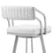 Armen Living Capri 26" Swivel White Faux Leather and Silver Metal Bar Stool LCCPBASLWH26 - alternate 10